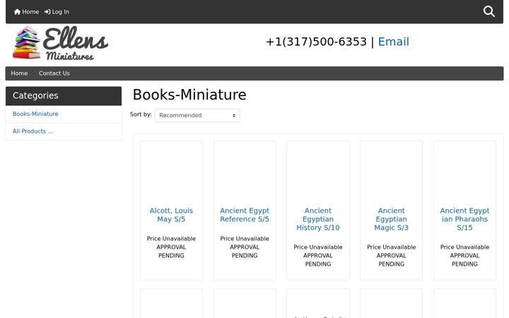 Screenshot of ellensminiatures.com