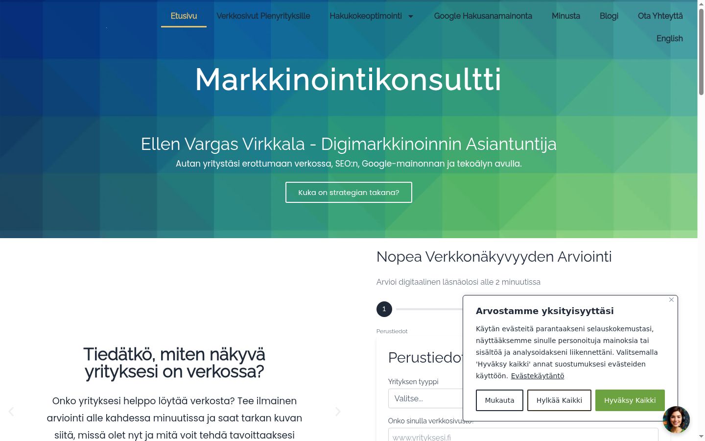 Sutikimo reklamjuostės, rodytos prieš bet kokią sąveiką, ekrano kopija