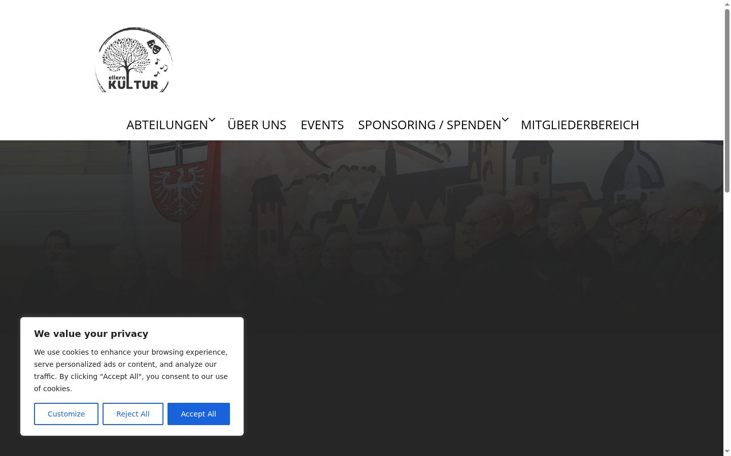 Screenshot van de toestemmingsbanner zoals getoond vóór enige interactie