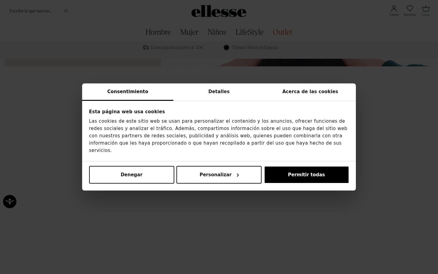 Screenshot of the consent banner shown before any interaction
