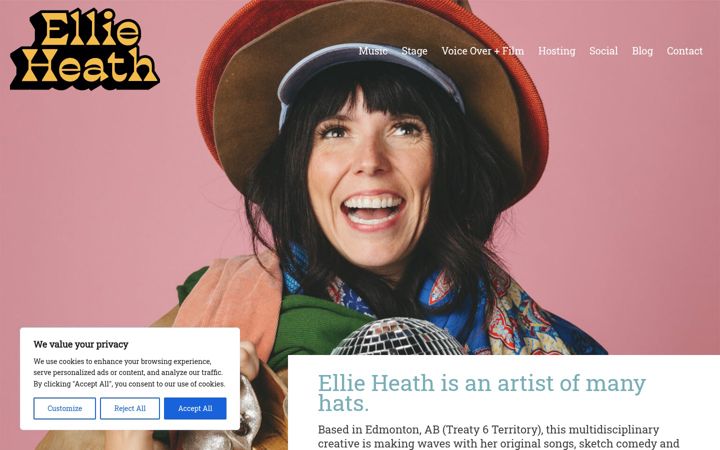 Screenshot of ellieheath.com