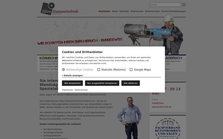 Screenshot von ellies-diamanttechnik.de