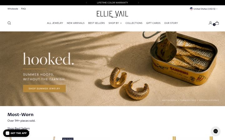 Screenshot of ellievailjewelry.com