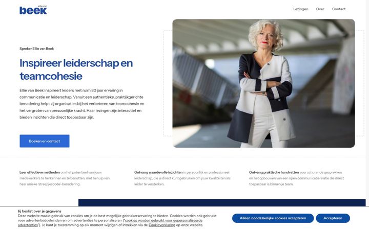Snímek obrazovky ellievanbeek.nl