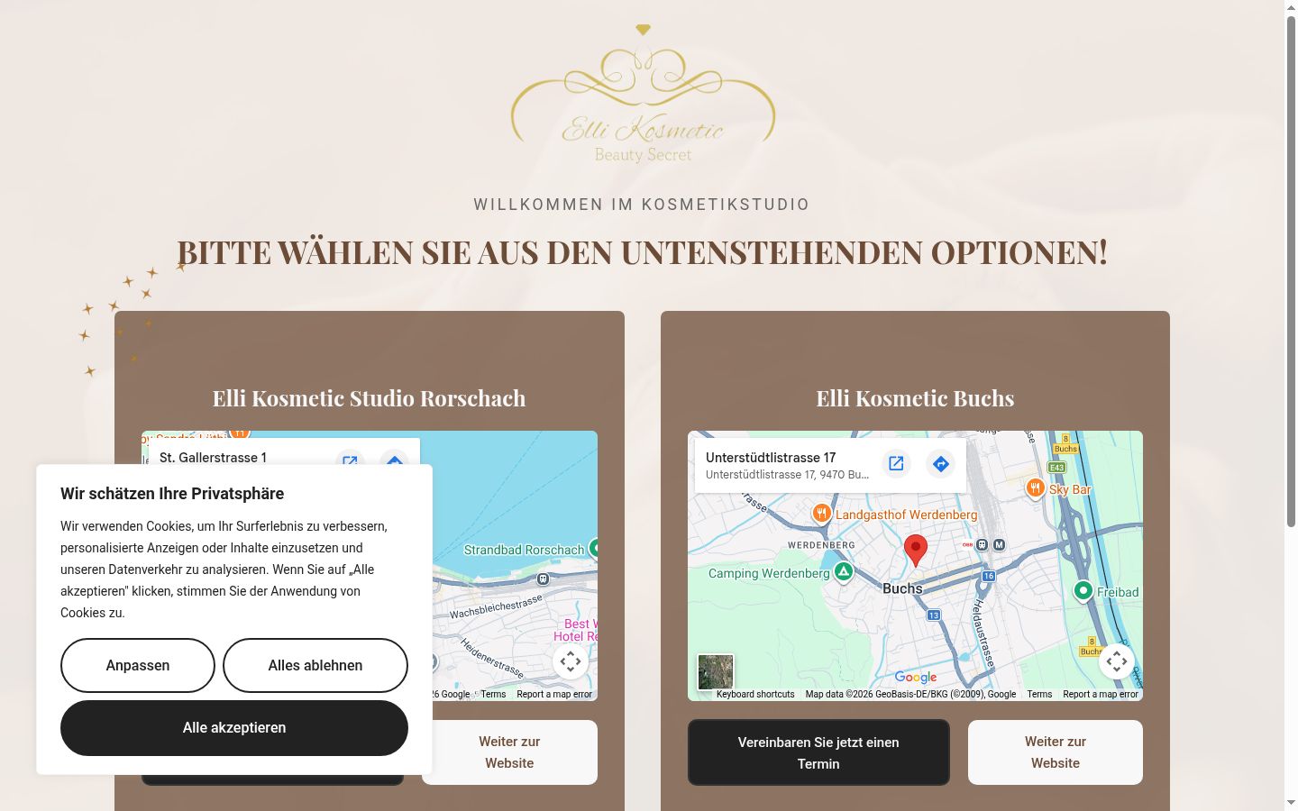 Capture d'écran de la bannière de consentement affichée avant toute interaction