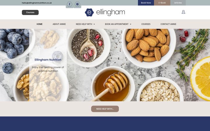 Screenshot von ellinghamnutrition.co.uk