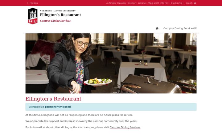 Screenshot of ellingtons.niu.edu