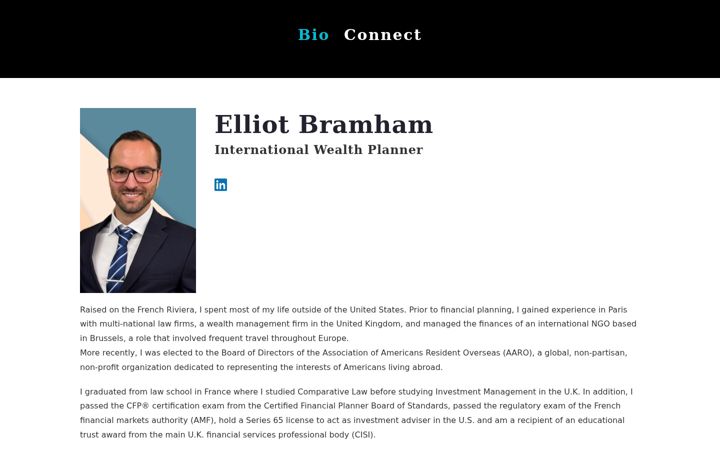 Screenshot of elliotbramham.com