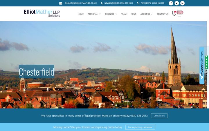 Screenshot von elliotmather.co.uk