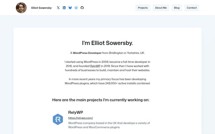 Screenshot of elliotsowersby.com