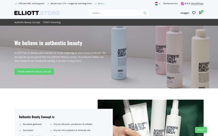 Screenshot of elliott.store