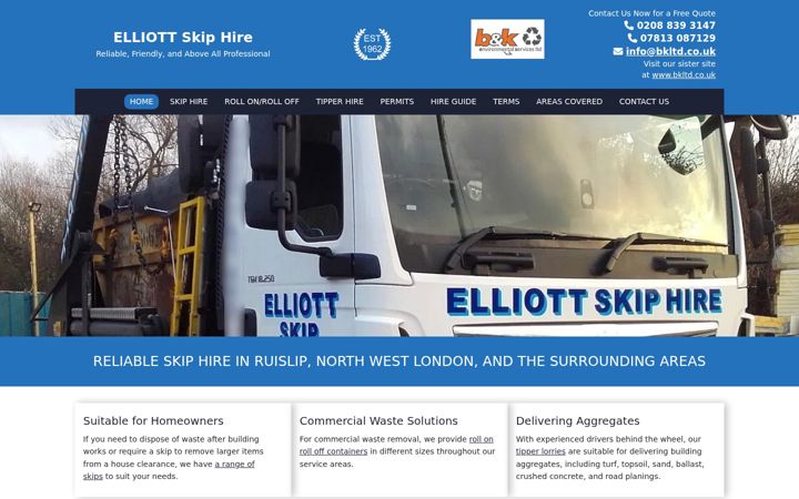 Skjámynd af elliottskiphire.co.uk
