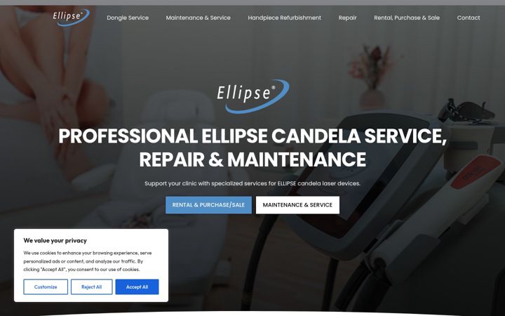 Screenshot von ellipse-service.co.uk