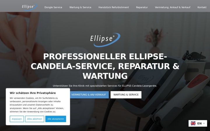 Ekrānuzņēmums no ellipse-service.eu