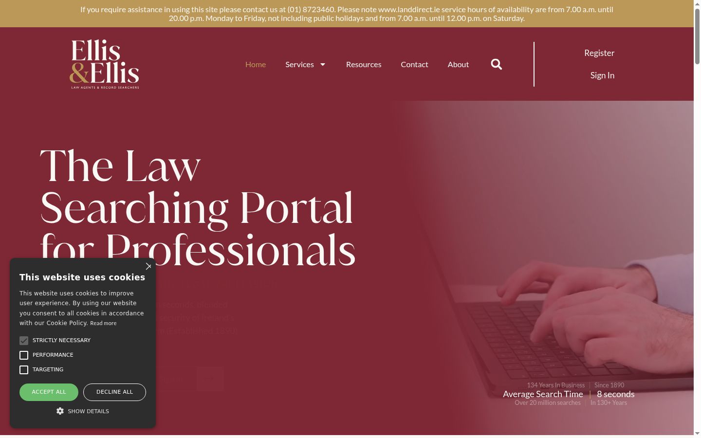 Screenshot del banner di consenso mostrato prima di qualsiasi interazione