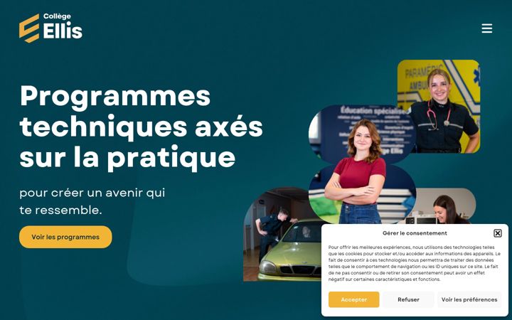Captură de ecran a ellis.qc.ca