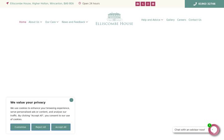Screenshot of elliscombehouse.com