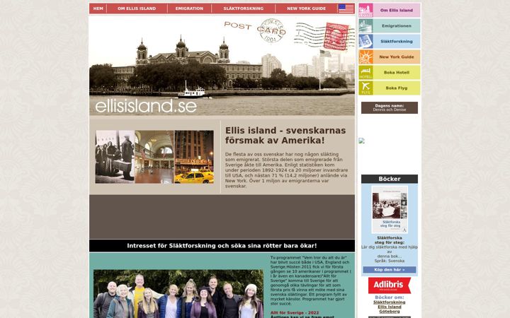 Skjermbilde av ellisisland.se