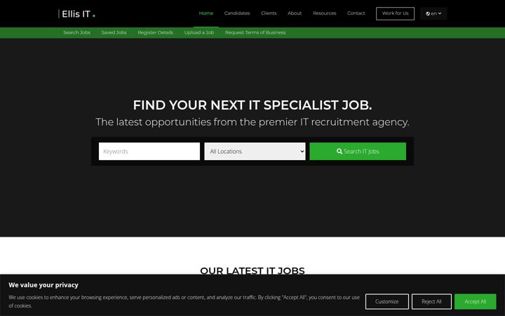 Screenshot of ellisrecruitment.com