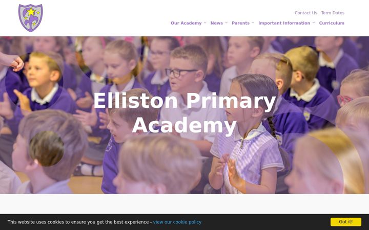 Snímek obrazovky ellistonprimary.net