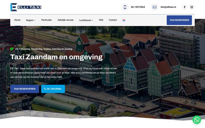 Snímek obrazovky ellitaxi.nl