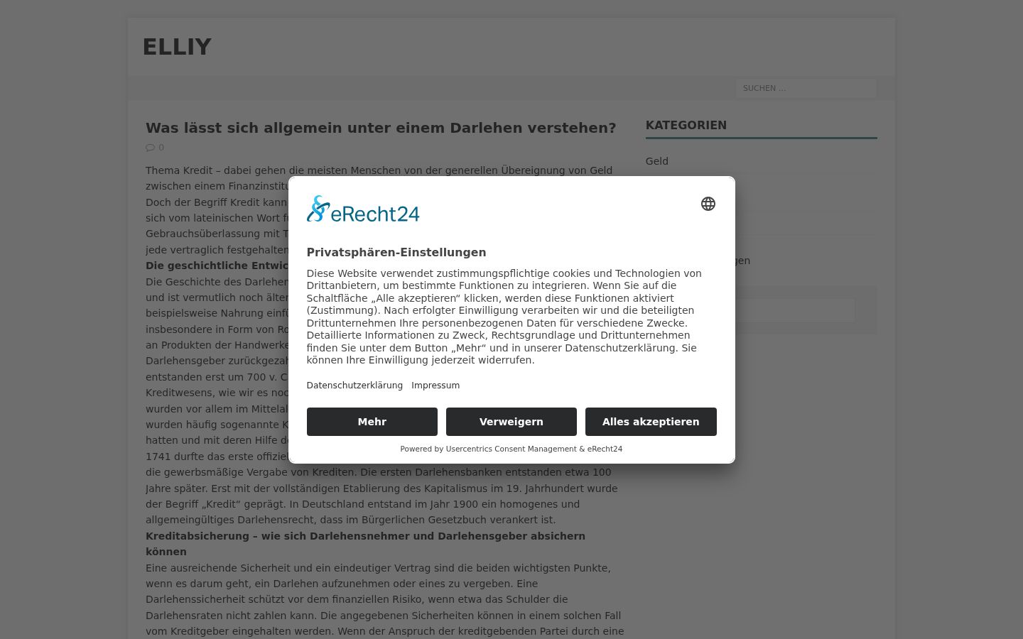 Captura de pantalla del banner de consentimiento mostrado antes de cualquier interacción
