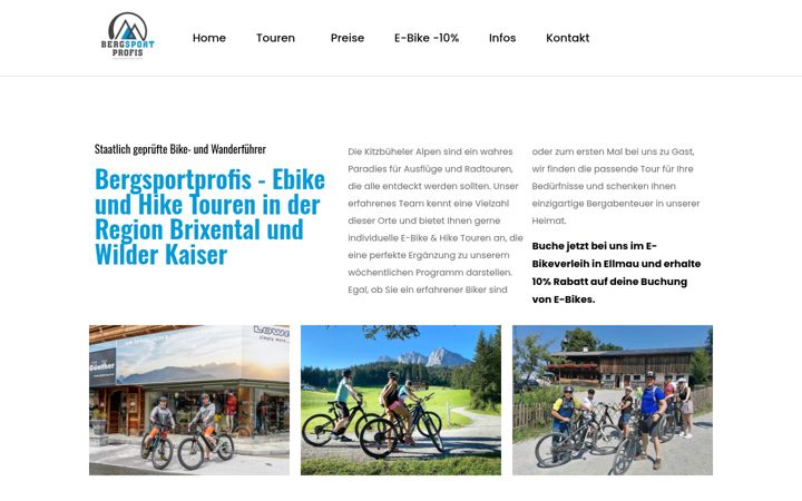 Screenshot von ellmau-touren.at