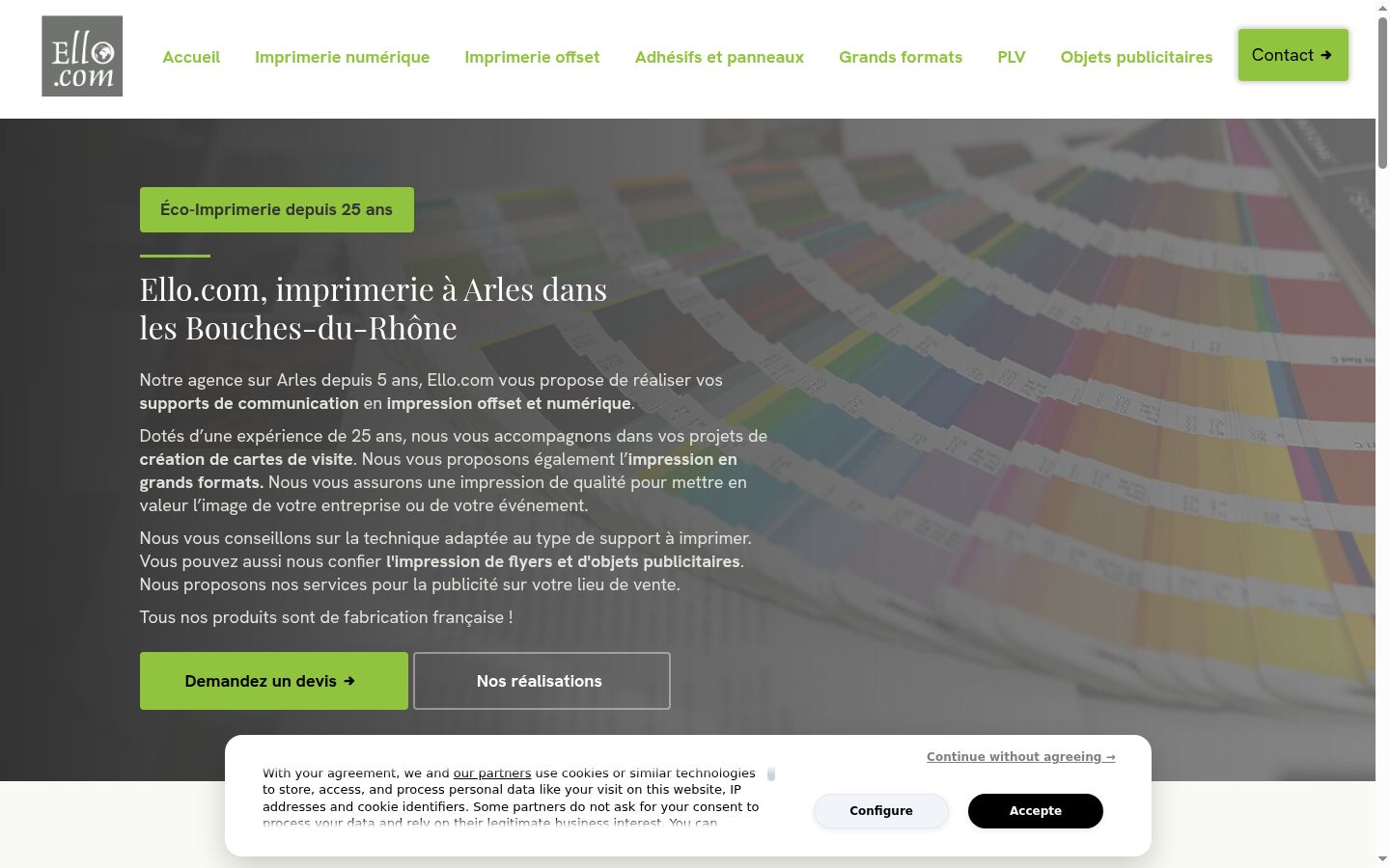 Screenshot del banner di consenso mostrato prima di qualsiasi interazione