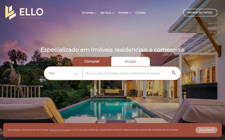 Snímek obrazovky elloagenciaimobiliaria.com.br
