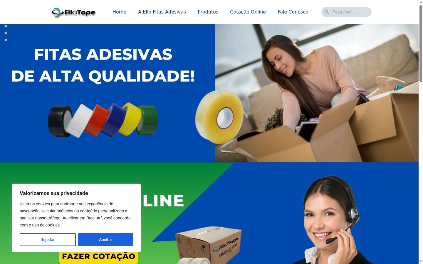 Screenshot del banner di consenso mostrato prima di qualsiasi interazione