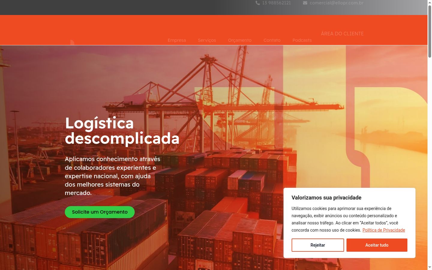 Screenshot del banner di consenso mostrato prima di qualsiasi interazione