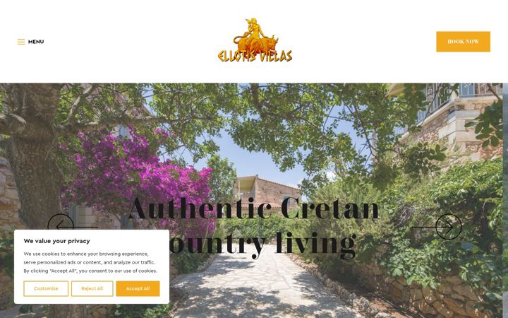 Screenshot of ellotisvillas.gr