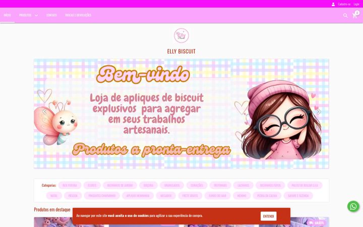 Екранна снимка на ellybiscuit.lojavirtualnuvem.com.br