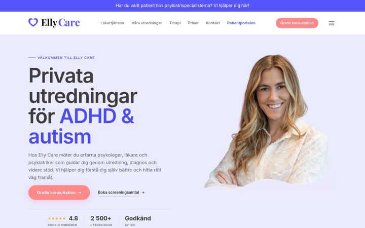 Screenshot of ellycare.se