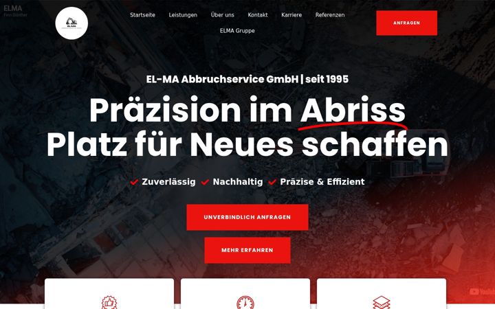 Ekrano kopija elma-abbruch.de