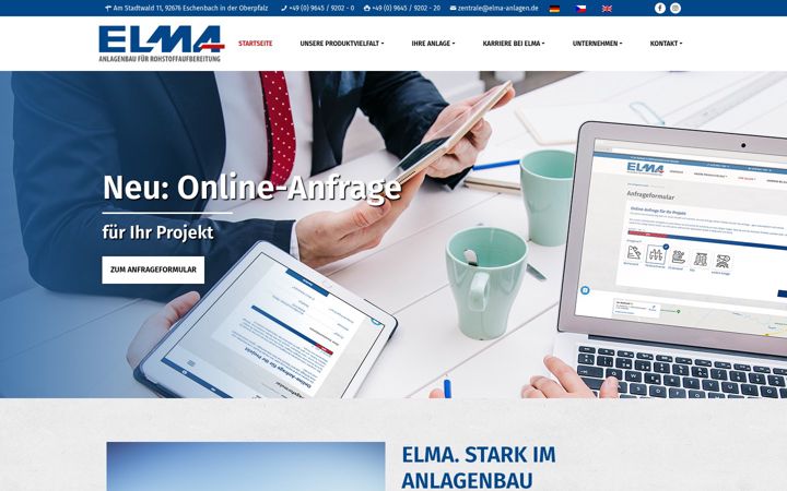 Ekrano kopija elma-anlagen.de