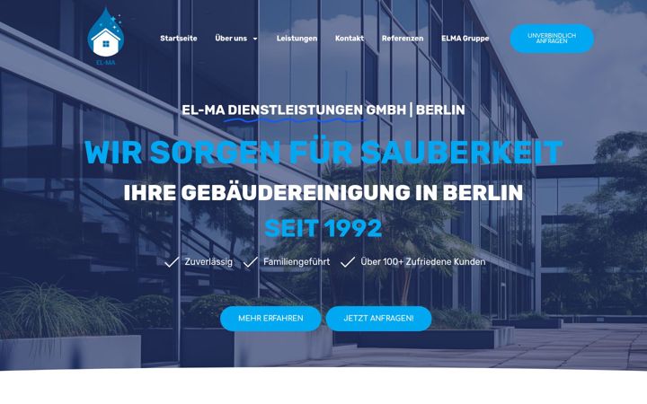 Screenshot von elma-dienstleistungen.de