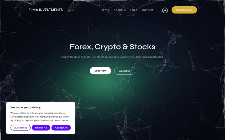 Screenshot of elma-investments.com