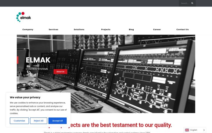 Екранна снимка на elmak.com.tr