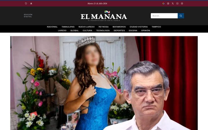 Screenshot of elmanana.com.mx