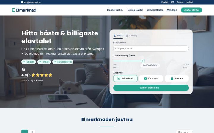 Skjermbilde av elmarknad.se