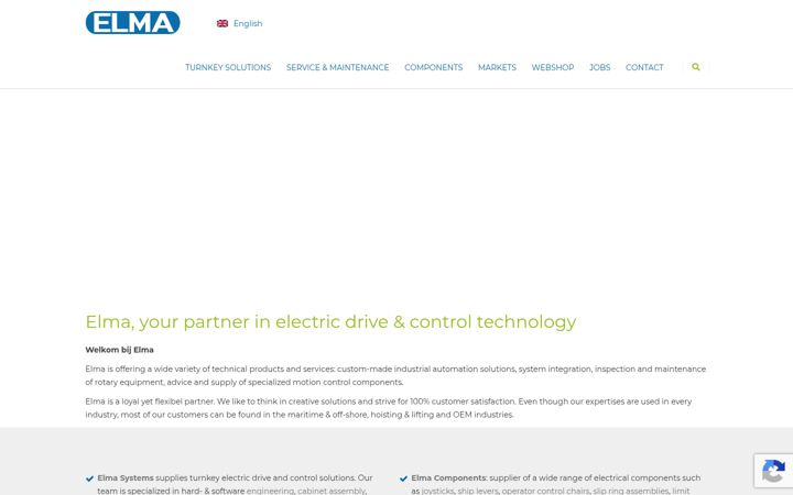 Screenshot of elmatechnology.com