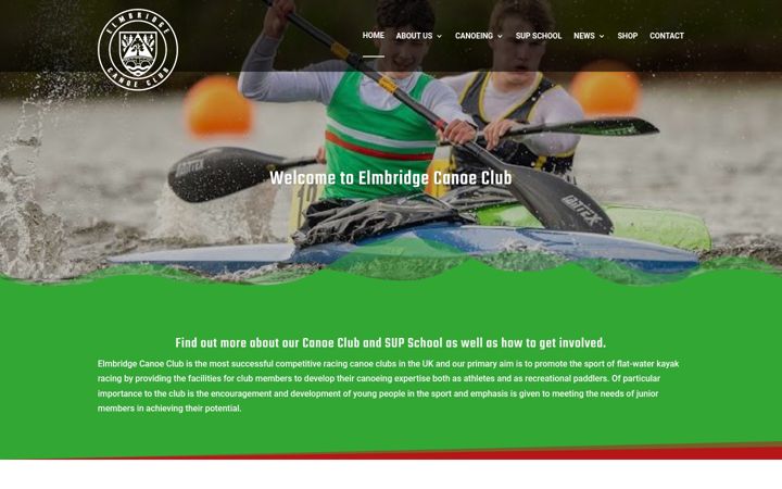 Screenshot of elmbridgecanoeclub.com