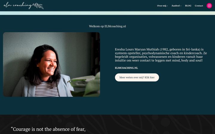 Snímek obrazovky elmcoaching.nl