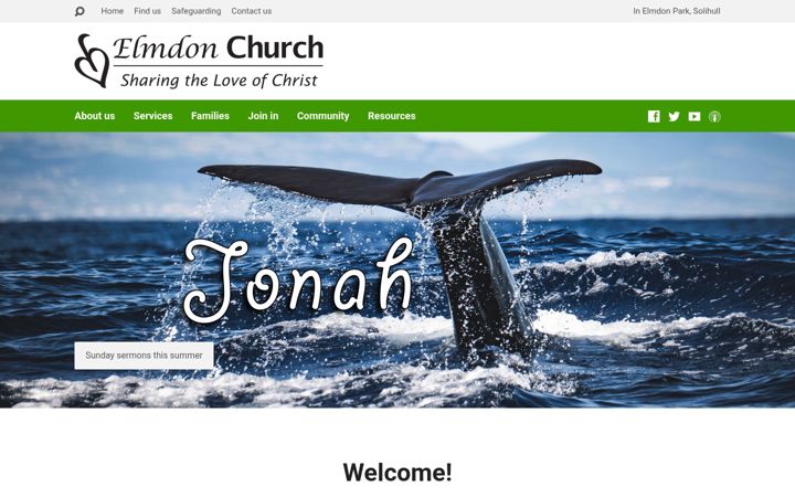 Snimka zaslona za elmdonchurch.org