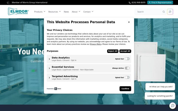 Screenshot of elmdor.com
