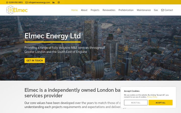 Screenshot von elmecenergy.co.uk