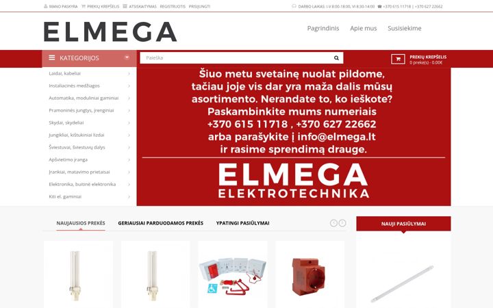 Snímek obrazovky elmega.lt