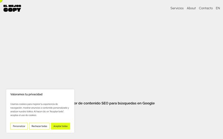 Screenshot του elmejorcopy.es