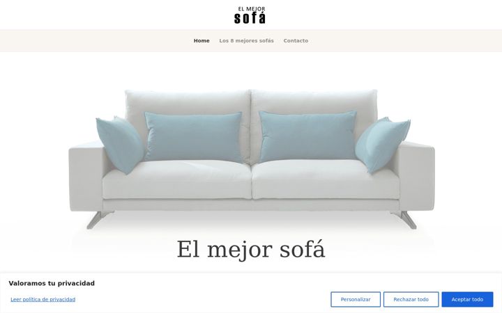 Captura de pantalla de elmejorsofa.com.es